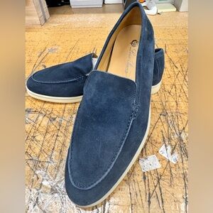 Loro Piana Dark Blue Suede Loafers